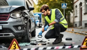 Ein KFZ Sachverständiger bei der Arbeit
