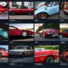 Übersicht aller 12 Monatsmotive des Oldtimer-Kalenders 2027 – Werbekalender mit Logo für Kfz-Gutachter