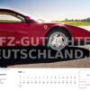 Monatsmotiv Juni: roter Ferrari Testarossa auf einer Landstraße bei Sonnenschein – Oldtimer-Kalender 2027 mit Firmenlogo